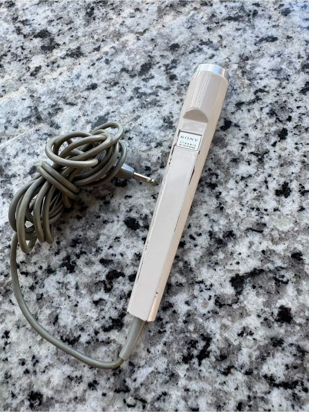 Sony Beige Handheld Wired Microphone with 3.5mm Plug